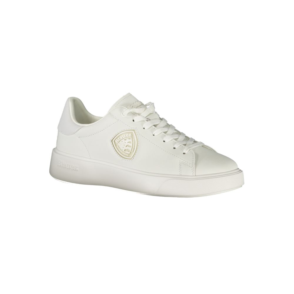 Athletic Sneakers Blauer men polyester polyurethane leather white & print featuring a avant-garde Men's Athletic Polyester Polyurethane Leather Sneakers design with a avant-garde athletic style for a refined finish.