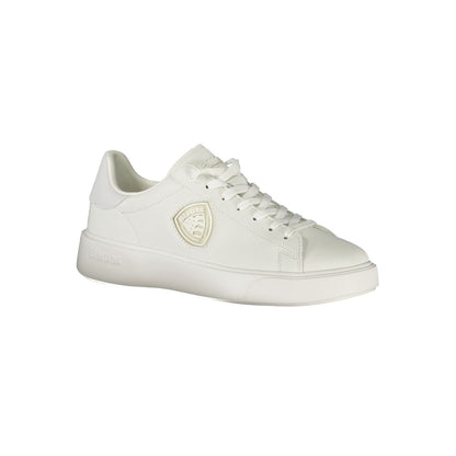 Athletic Sneakers Blauer men polyester polyurethane leather white & print featuring a avant-garde Men's Athletic Polyester Polyurethane Leather Sneakers design with a avant-garde athletic style for a refined finish.
