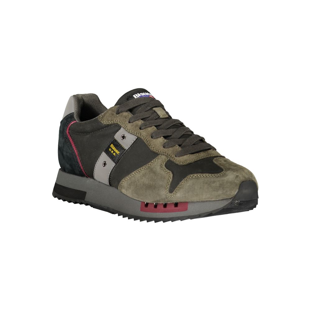 Athletic Sneakers by Blauer for men in polyester polyethylene leather black showcases an impeccable silhouette, defined by an impeccable athletic style design that perfectly captures the essence of the Men's Athletic Polyester Polyethylene Leather Sneakers.