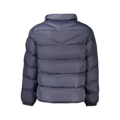 Overcoat by Napapijri for men in blue presents a luxurious silhouette, showcasing a luxurious and sophisticated pockets for a premium, luxurious look.