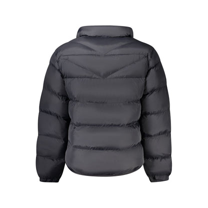 Overcoat by Napapijri for men in polyamide black features an satoral silhouette, showcasing a sophisticated and satoral pockets for a premium, timeless look.