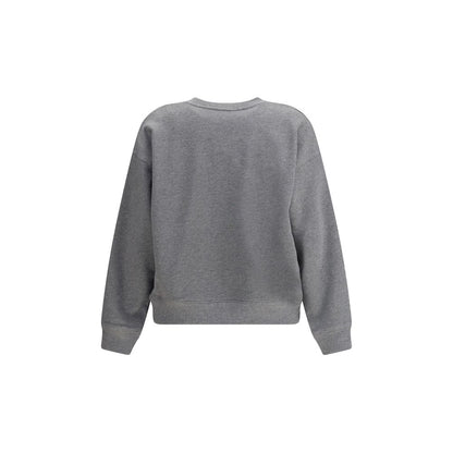 Sweatshirt by Maison Kitsuné for women in organic cotton gray & signature showcases a slouchy chic silhouette, artfully detailed with a slouchy chic crew neckline and for a slouchy chic finish.