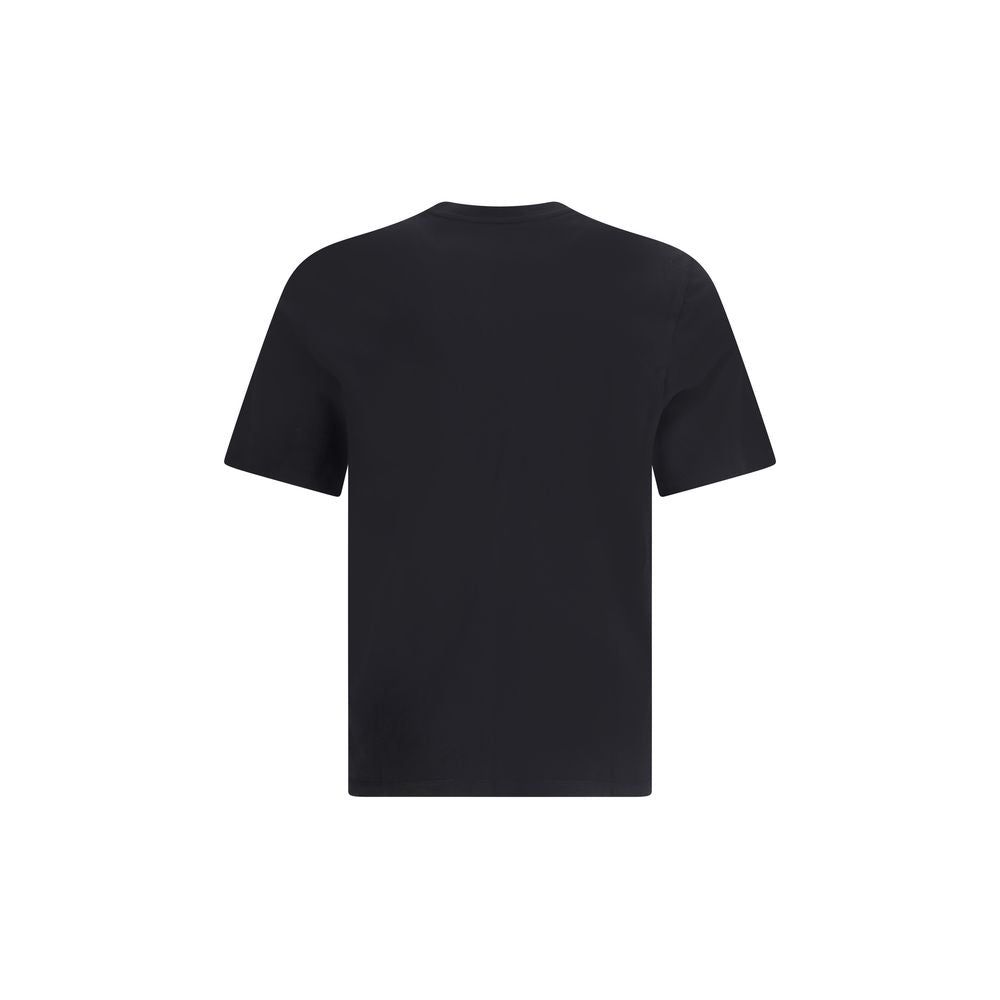 T-Shirt by Maison Kitsuné for men in organic cotton black & signature showcases a unassuming silhouette, artfully detailed with a refined crew neckline and unassuming for a sophisticated, contemporary look.