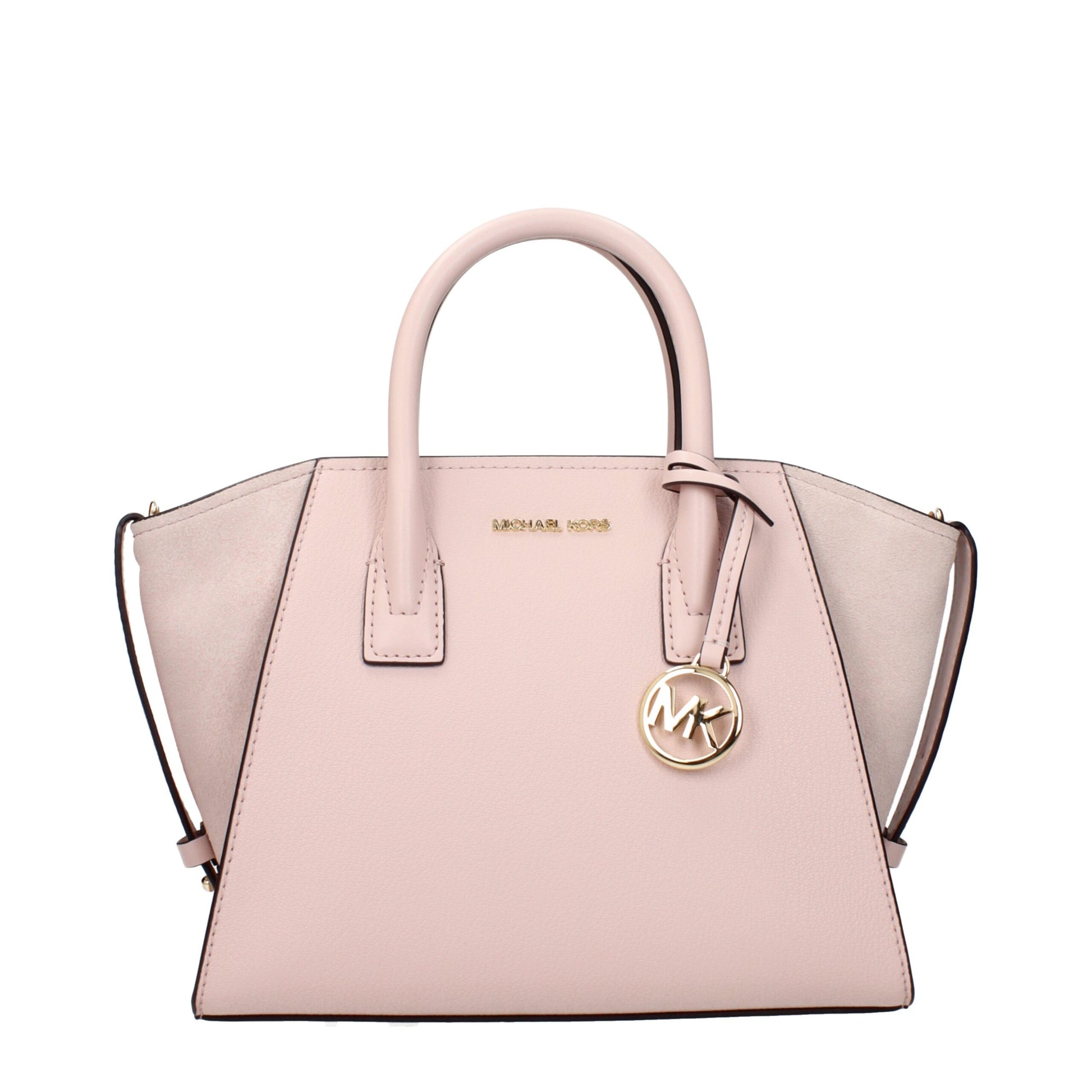 Handbag by Michael Kors for women in leather pink features a refined silhouette, showcasing a secure , organized , and versatile adjustable-strap for a refined finish.