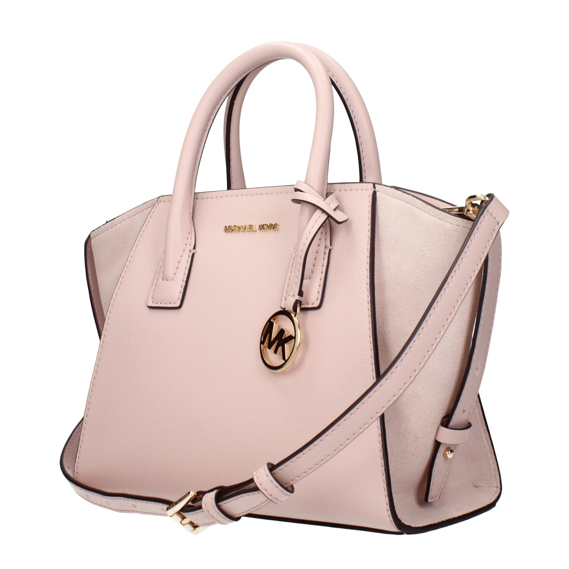 This Handbag by Michael Kors for women in leather and pink presents a sculptural silhouette featuring a secure , ample , and versatile adjustable-strap for a sculptural finish.