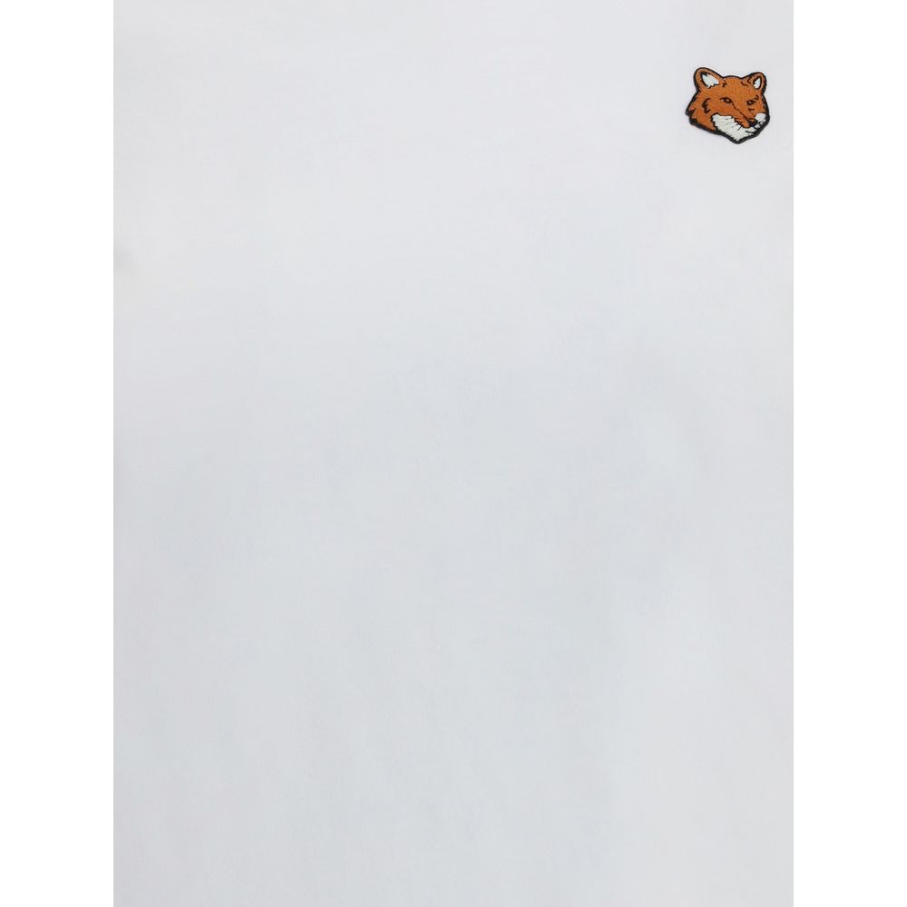 T-Shirt by Maison Kitsuné for women in organic cotton white & signature showcases a unassuming silhouette, artfully detailed with a refined and unassuming for a sophisticated, contemporary look.