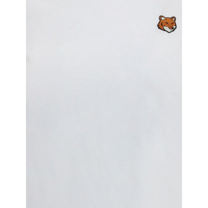 T-Shirt by Maison Kitsuné for women in organic cotton white & signature showcases a unassuming silhouette, artfully detailed with a refined and unassuming for a sophisticated, contemporary look.