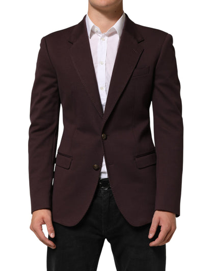 Dolce & Gabbana Men's Stretch Poly Cotton Blazer - Maroon