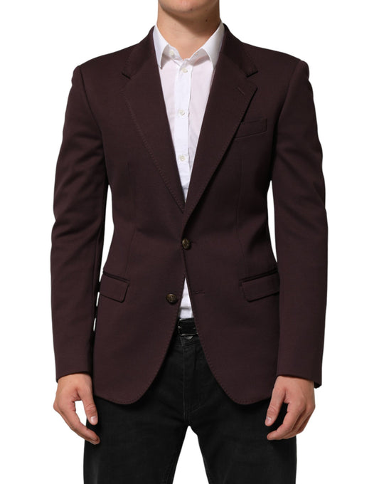 Dolce & Gabbana Men's Stretch Poly Cotton Blazer - Maroon
