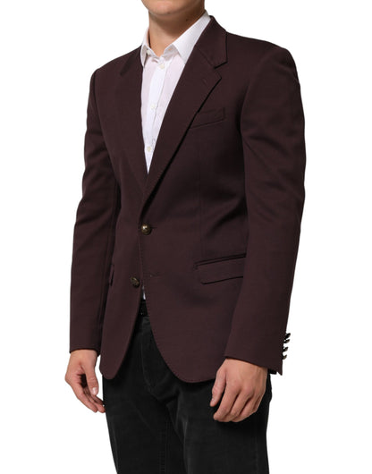 Dolce & Gabbana Men's Stretch Poly Cotton Blazer - Maroon