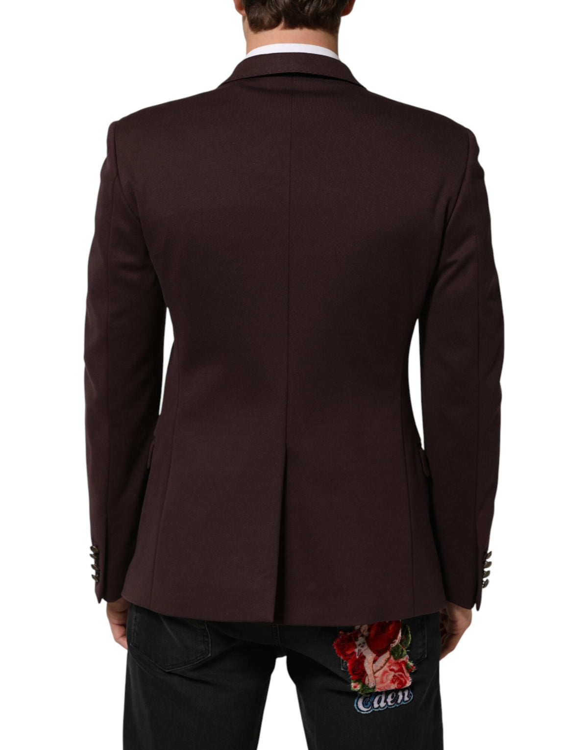 Dolce & Gabbana Men's Stretch Poly Cotton Blazer - Maroon