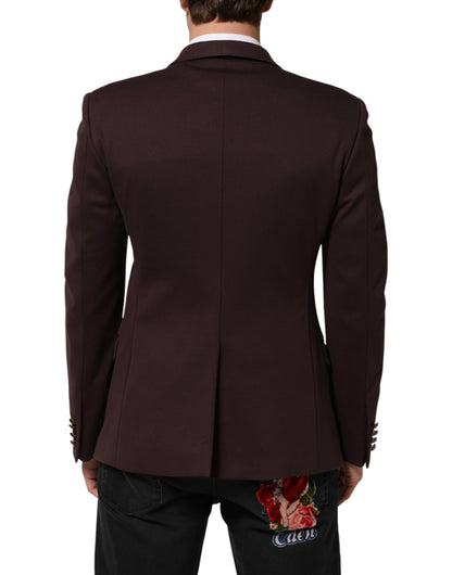 Dolce & Gabbana Men's Stretch Poly Cotton Blazer - Maroon