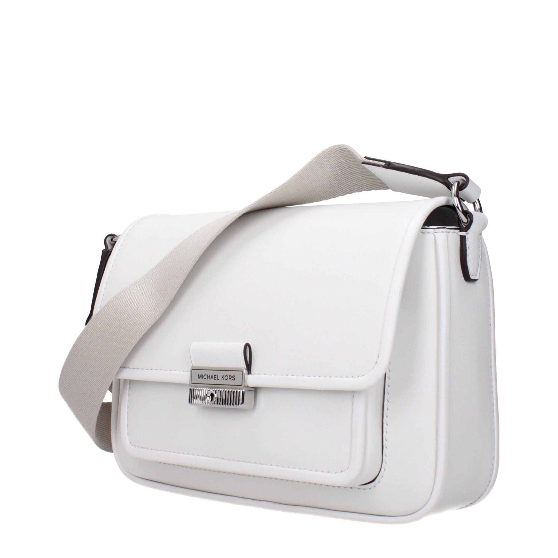 Crossbody Handbag by Michael Kors for women in leather white features an multi-faceted design with a secure , ample , and versatile crossbody-strap & adjustable-strap for a multi-faceted finish.