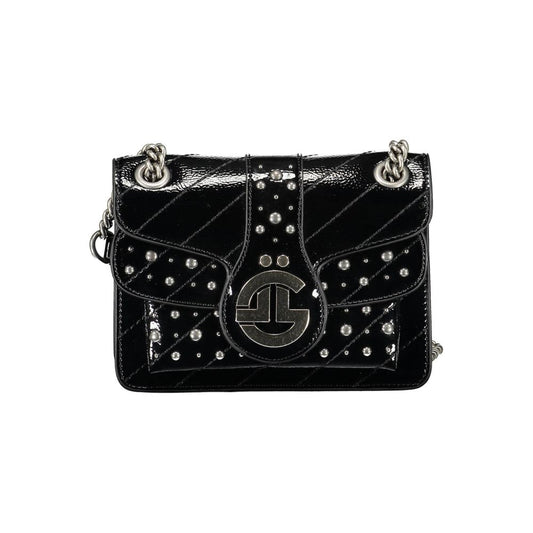 Shoulder Handbag by Gaelle Paris for women in polyethylene black features a ornamental silhouette, showcasing a secure snap & zipper, ample built-in-compartments & internal-pockets, and ornamental shoulder-strap for a sophisticated look.