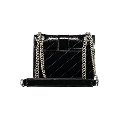 Shoulder Handbag by Gaelle Paris for women in polyethylene black presents a ornamental silhouette, showcasing a secure snap & zipper, ample built-in-compartments & internal-pockets, and versatile shoulder-strap for a ornamental finish.