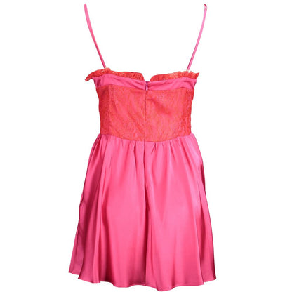Dress by Gaelle Paris for women in cotton pink showcases a striking silhouette, elegantly detailed with a , refined , and a striking short for a striking finish.