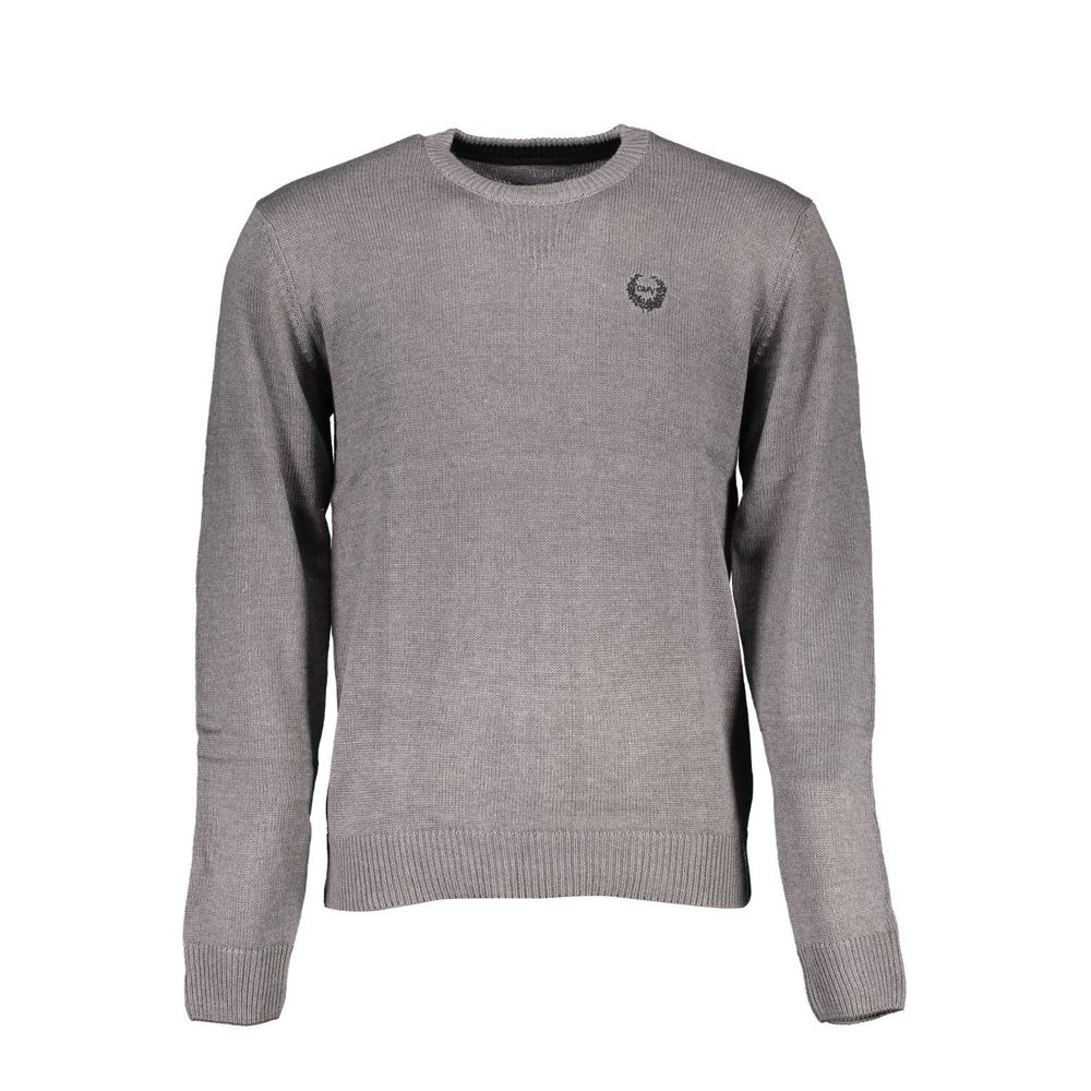 Sweatshirt by Gianmarco Venturi for men in cotton gray features an enviable silhouette, showcasing a premium and refined crew neckline for a truly enviable finish.