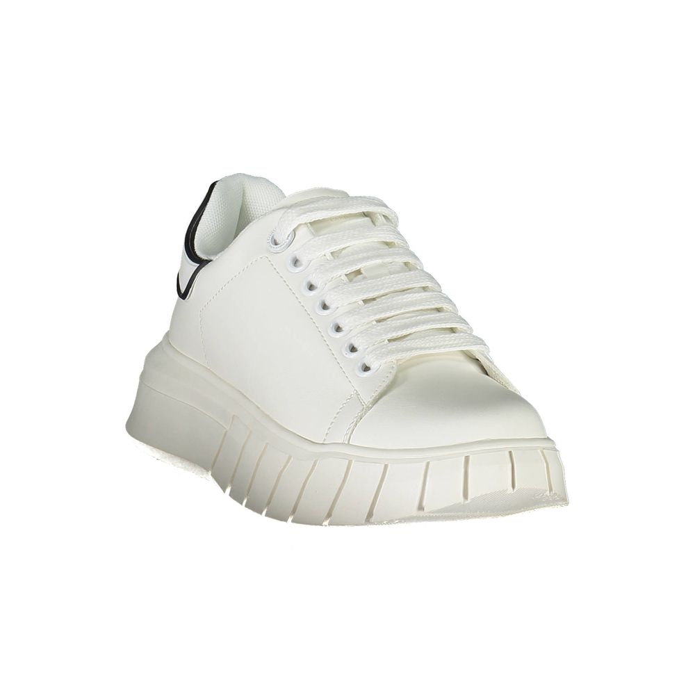 Sneakers by Gaelle Paris for women in polyester white presents a sumptuous silhouette, artfully capturing the essence of the Women's Athletic Polyester Sneakers with its sumptuous athletic style design.