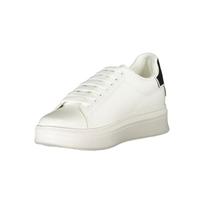 Sneakers by Gaelle Paris for men in polyester & polyurethane white presents a sumptuous silhouette, artfully capturing the essence of the Men's Athletic Polyester & Polyurethane Sneakers with its sumptuous athletic style design.