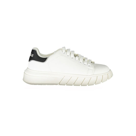 Sneakers by Gaelle Paris for men in polyurethane white presents a sumptuous silhouette as Men's Athletic Polyurethane Sneakers, expertly defined by a sumptuous athletic style for a sumptuous, high-fashion look.