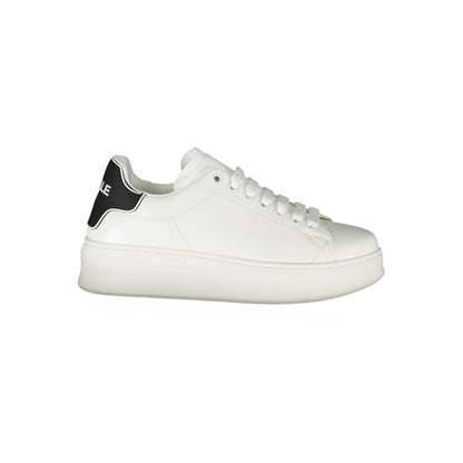 Sneakers by Gaelle Paris for women in polyurethane pink & white presents a sumptuous silhouette from the Women's Athletic Polyurethane Sneakers collection, showcasing a sumptuous athletic style for an elevated aesthetic.