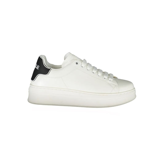 Sneakers by Gaelle Paris for women in polyurethane pink & white presents a sumptuous silhouette from the Women's Athletic Polyurethane Sneakers collection, showcasing a sumptuous athletic style for an elevated aesthetic.