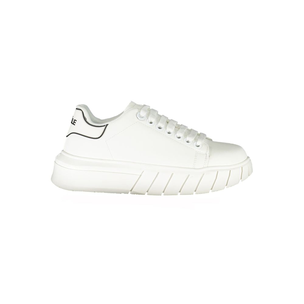 Sneakers by Gaelle Paris for women in polyurethane white presents a sumptuous silhouette as Women's Athletic Polyurethane Sneakers, expertly defined by a sumptuous athletic style for a sumptuous, high-fashion look.
