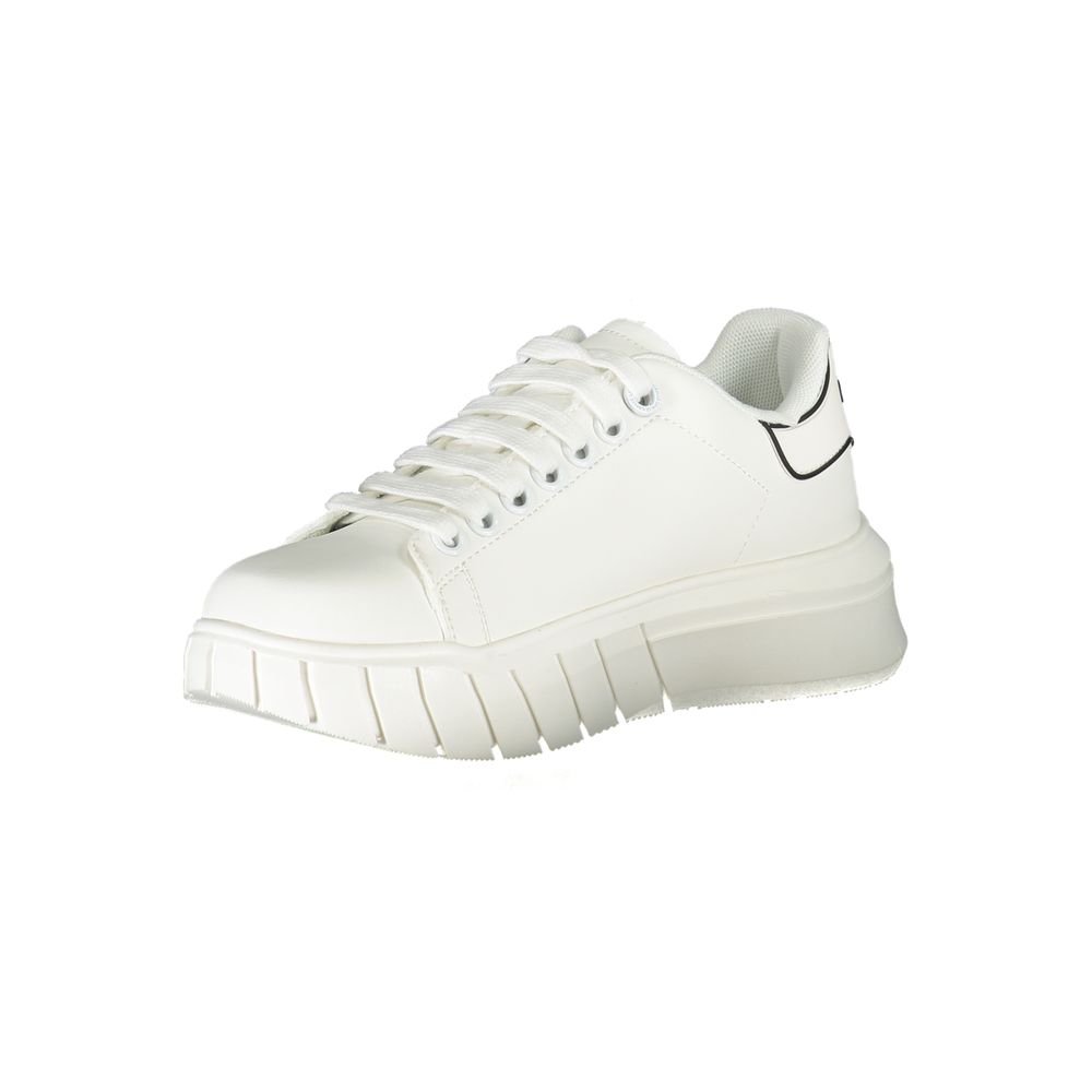 Sneakers by Gaelle Paris for women in polyurethane white presents a sumptuous silhouette as Women's Athletic Polyurethane Sneakers, expertly defined by a sumptuous athletic style for a sumptuous, high-fashion look.