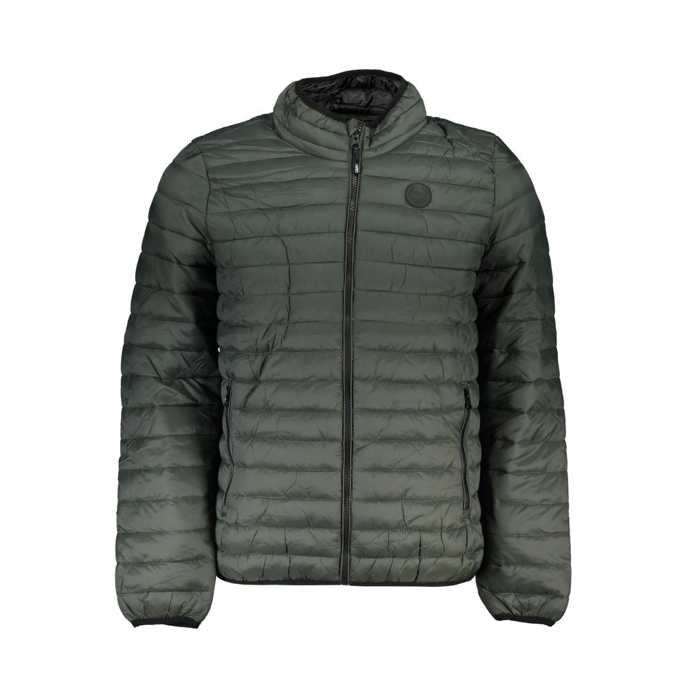 Windbreaker Jacket by Gianmarco Venturi for men in polyamide green showcases a modern silhouette, integrating lightweight, pockets & windproof and a modern for a sophisticated finish.