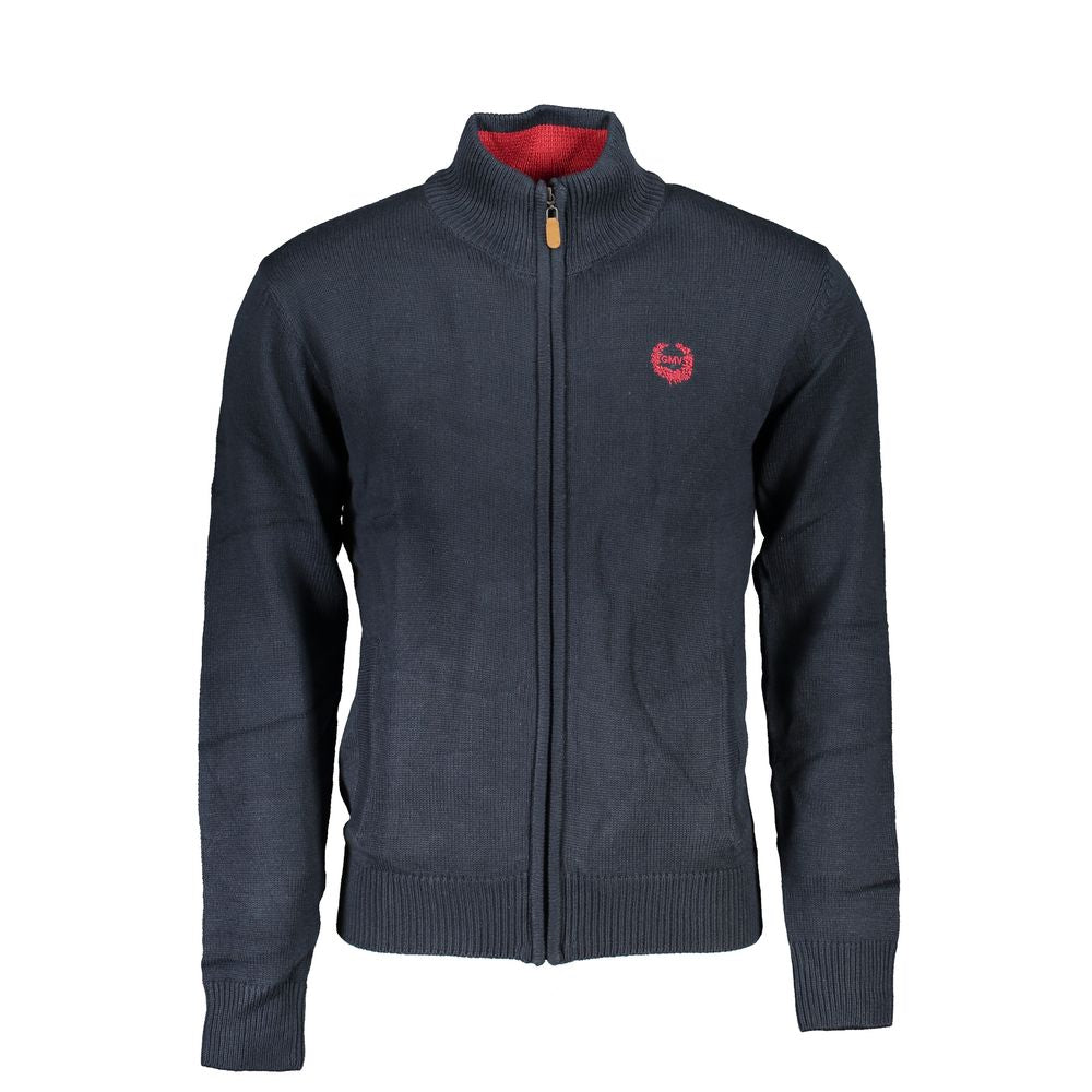 Cardigan by Gianmarco Venturi for men in cotton blue showcases a luxurious silhouette, meticulously detailed with a sophisticated and long-sleeve for a refined finish.