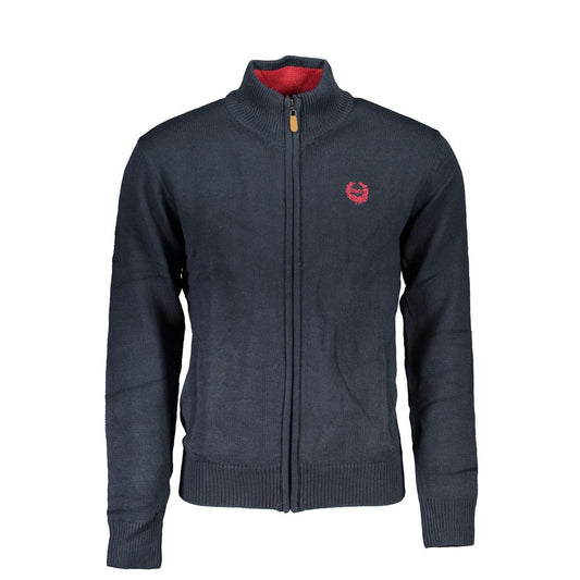 Cardigan by Gianmarco Venturi for men in cotton blue showcases a luxurious silhouette, meticulously detailed with a sophisticated and long-sleeve for a refined finish.