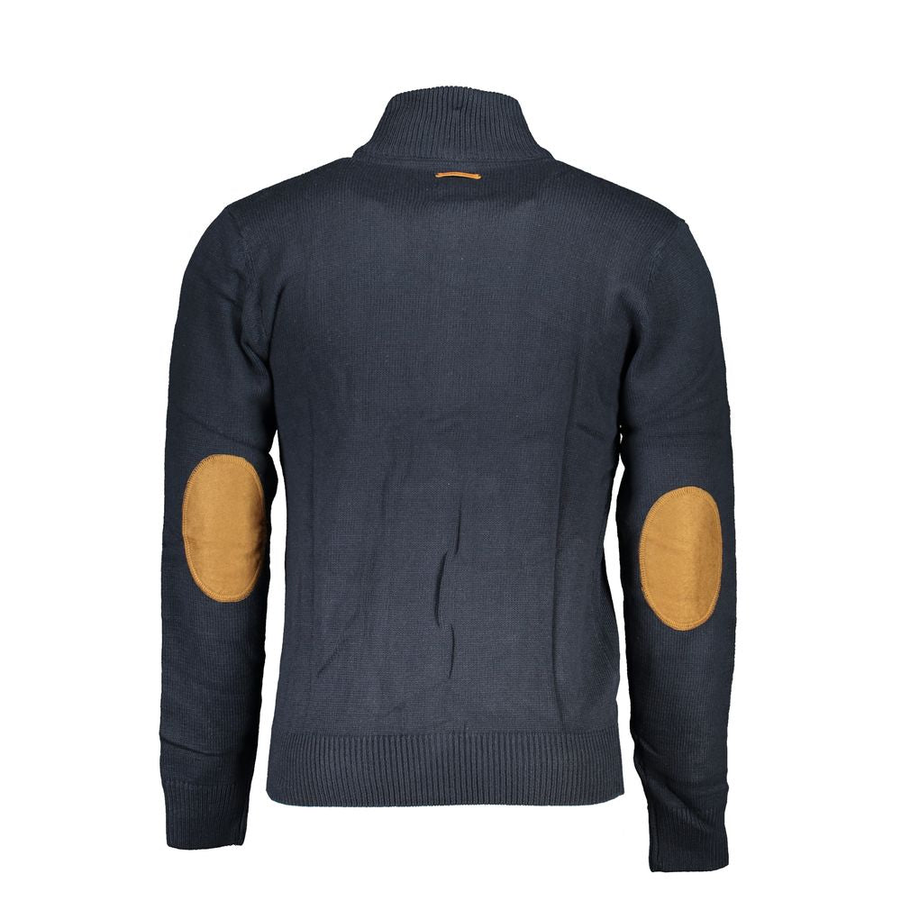 Cardigan by Gianmarco Venturi for men in cotton blue features an crisp silhouette, showcasing a sophisticated and detail for a truly crisp finish.
