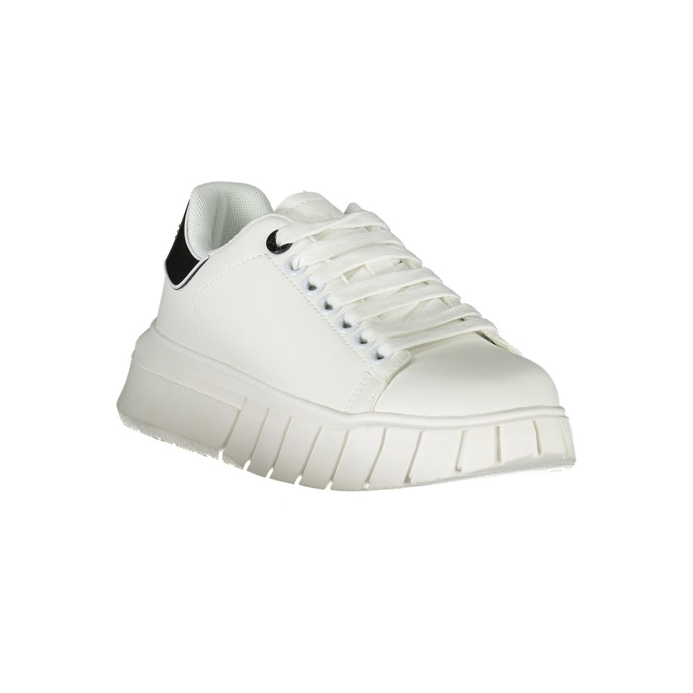 Sneakers by Gaelle Paris for women in polyester white presents a sumptuous silhouette, artfully capturing the essence of the Women's Athletic Polyester Sneakers with its sumptuous athletic style design.