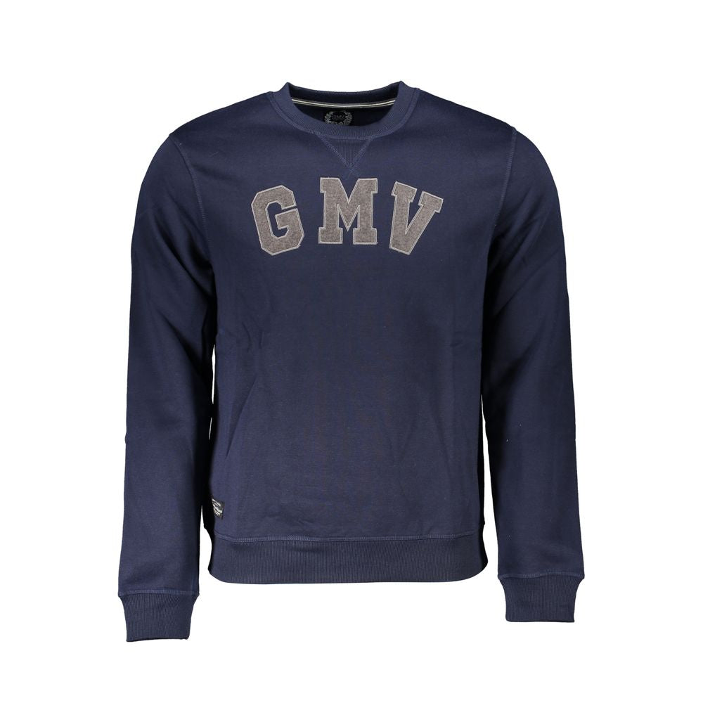 Sweatshirt by Gianmarco Venturi for men in cotton blue showcases a slouchy chic silhouette, artfully detailed with a slouchy chic crew neckline and long-sleeve for a slouchy chic finish.