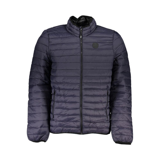 Windbreaker Jacket by Gianmarco Venturi for men in polyamide blue showcases a modern silhouette, integrating pockets & windproof and a modern for a sophisticated finish.