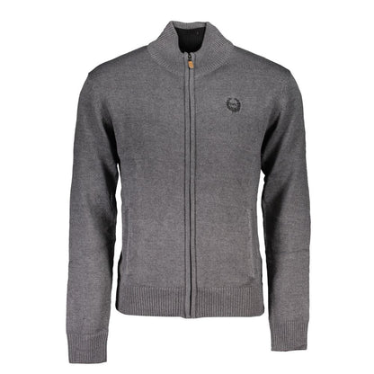 Cardigan by Gianmarco Venturi for men in cotton gray features a nuanced silhouette with a refined and nuanced long-sleeve detailing for a sophisticated look.
