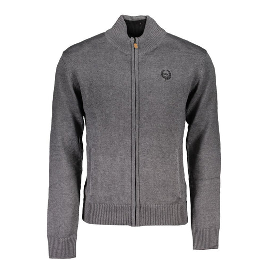 Cardigan by Gianmarco Venturi for men in cotton gray features a nuanced silhouette with a refined and nuanced long-sleeve detailing for a sophisticated look.