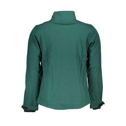 Windbreaker Jacket by Gianmarco Venturi for men in polyester green showcases a modern silhouette, integrating pockets & windproof and a modern for a sophisticated finish.