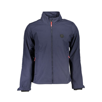 Windbreaker Jacket by Gianmarco Venturi for men in polyester blue features an perennial silhouette with a refined and perennial pockets & windproof for a sophisticated weather-resistant look.
