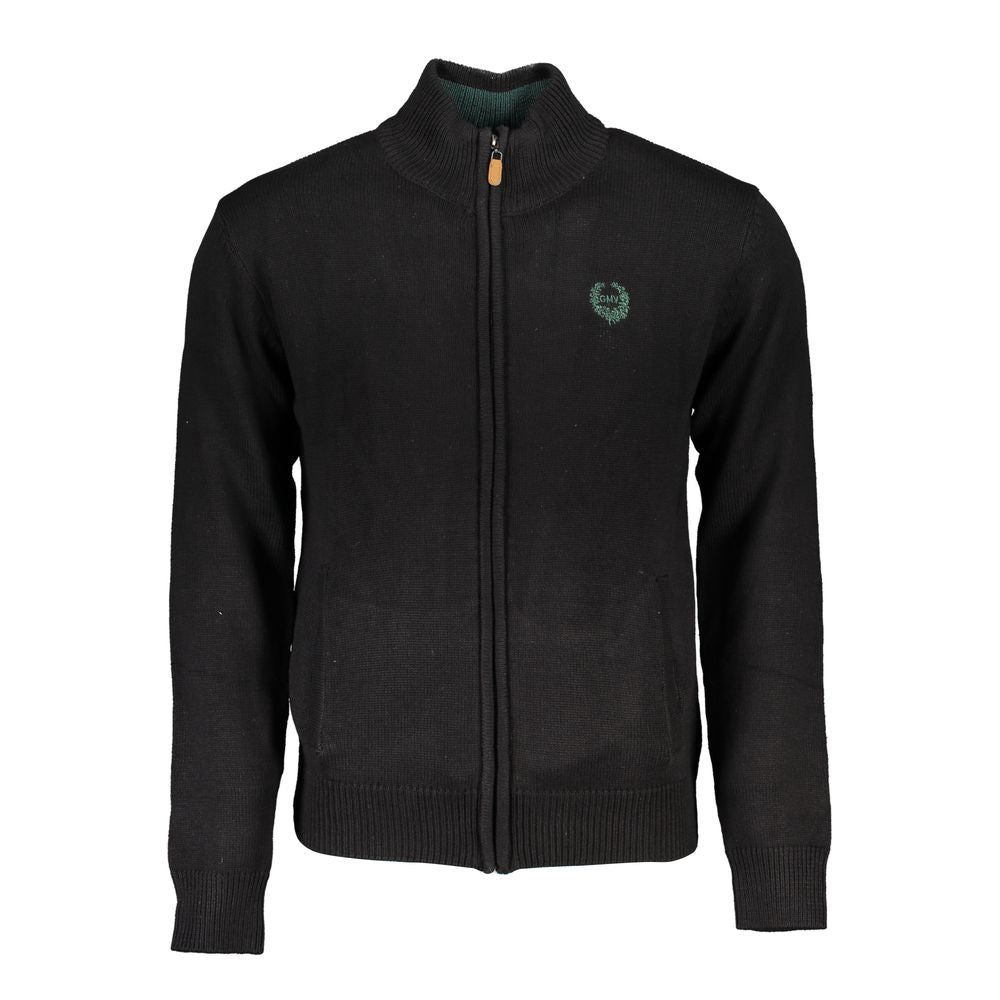 Cardigan by Gianmarco Venturi for men in cotton black showcases a captivating silhouette, artfully detailed with a captivating long-sleeve and for a truly sophisticated captivating look.