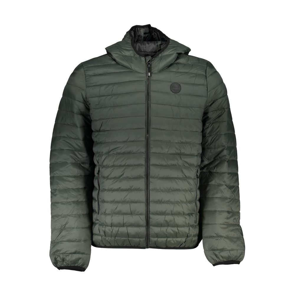 Hooded Overcoat by Gianmarco Venturi for men in polyamide green features a cosy chic silhouette, artfully detailed with a sophisticated hooded neckline and premium pockets & hooded for a cosy chic finish.