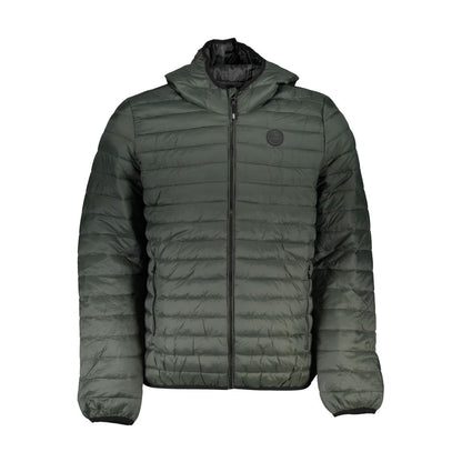 Hooded Overcoat by Gianmarco Venturi for men in polyamide green features a cosy chic silhouette, artfully detailed with a sophisticated hooded neckline and premium pockets & hooded for a cosy chic finish.