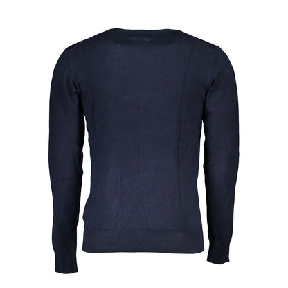 Sweatshirt by Gianmarco Venturi for men in viscose blue features an magnificent silhouette, showcasing a sophisticated crew neckline and detail for a truly magnificent finish.