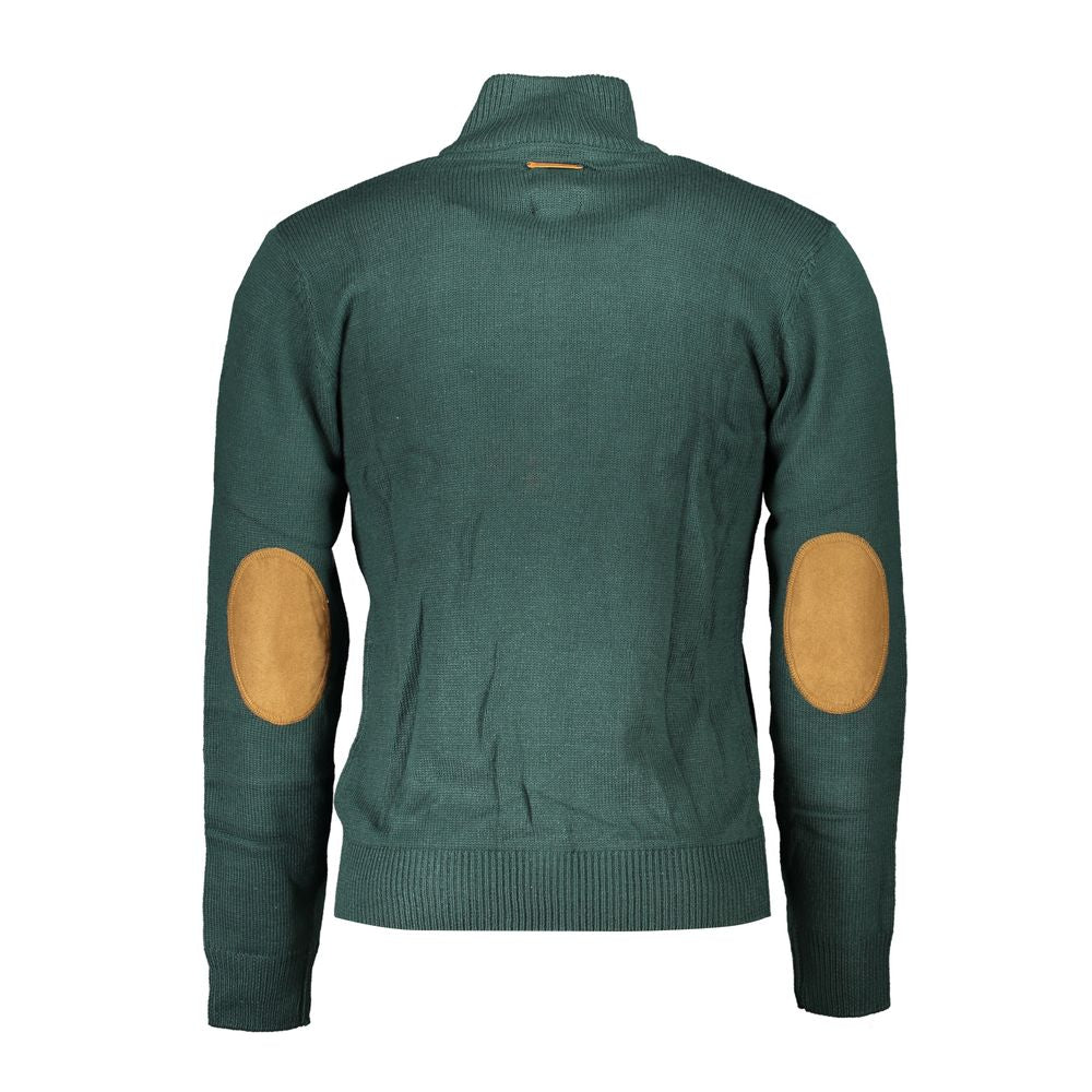 Cardigan by Gianmarco Venturi for men in cotton green showcases a luxurious silhouette, meticulously detailed with a sophisticated and for a refined finish.