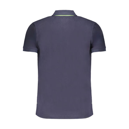 Polo Shirt by Gianmarco Venturi for men in cotton blue showcases a sharp silhouette, detailed with a refined and sharp for a sophisticated finish.