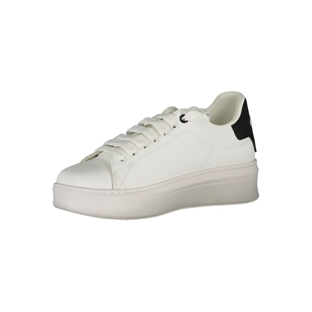 Sneakers by Gaelle Paris for women in polyethylene white & print presents a sumptuous silhouette from the Women's Fashion Polyethylene Sneakers collection, showcasing a sumptuous fashion style for an elevated aesthetic.