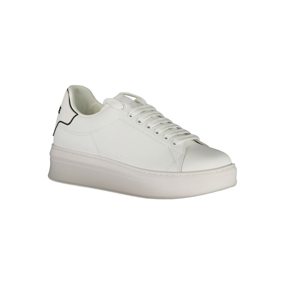 Athletic Sneakers Gaelle Paris women polyester & polyurethane white featuring a avant-garde Crisp Women's Athletic Polyester & Polyurethane Sneakers design with a avant-garde athletic style for a refined finish.