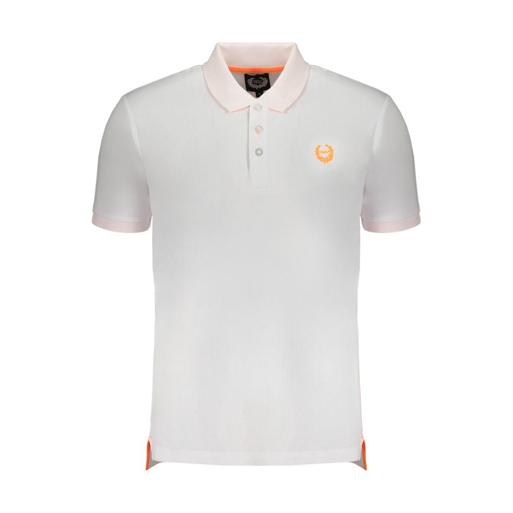 Polo Shirt by Gianmarco Venturi for men in cotton white presents a sleek silhouette, featuring a refined and for a sleek finish.