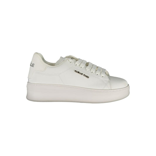 Sneakers by Gaelle Paris for women in leather white features an sumptuous silhouette, showcasing the premium Women's Fashion Leather Sneakers in a sumptuous fashion style that offers a sumptuous finish for refined style.
