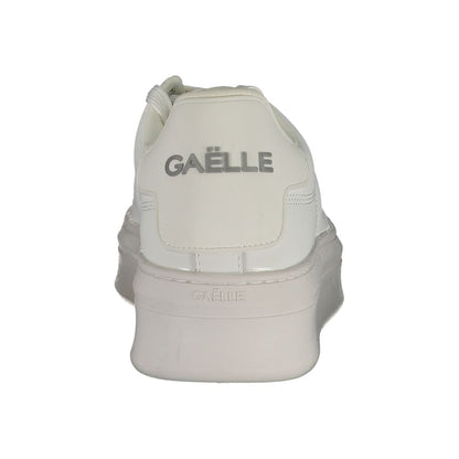 Sneakers by Gaelle Paris for women in leather white presents a sumptuous silhouette, artfully capturing the essence of the Women's Fashion Leather Sneakers with its sumptuous fashion style design.